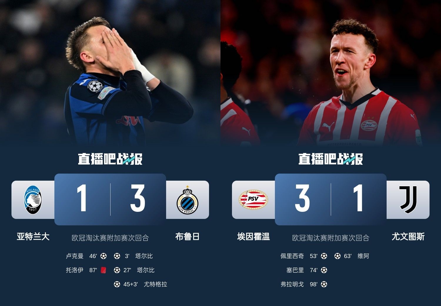 真是意甲拉垮？PSV淘汰尤文后3連敗，布魯日爆冷真藍黑后1勝難求